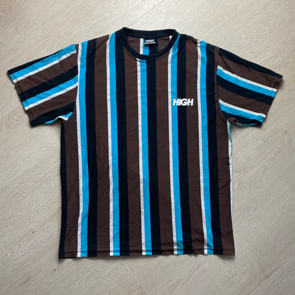 ‘HIGH’ Vertical Striped T-Shirt